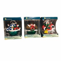 Lot 3 CWC Traditions Christmas Ornament Glass Character Vtg Cat Bear Penguin - £26.19 GBP