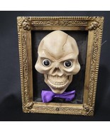 Vintage Halloween Animated Skeleton Talking 15&quot; Wall Plaque See Video Ho... - $24.74