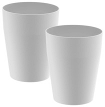 2pcs White Plastic Round 1-Gallon Small Trash Garbage Can Small Wastebasket NEW - £16.23 GBP