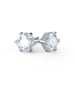 18Carat White Gold Round Diamond Solitaire Six Claw Stud Earrings 1.00Ca... - $3,661.58