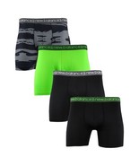 New Balance Men&#39;s Black, Neon Green, Striped Pattern 4 Pack Boxer Brief ... - £15.92 GBP