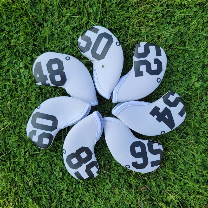 Golf Club Iron Wedge Head Cover Stretchable Fabric Big Number White Black - $14.90