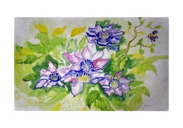 Betsy Drake Clematis 30 X 50 Inch Floral Comfort Floor Mat - £71.21 GBP