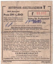 Germany Parking Stub Circa 1950s Tavarin das bekannte Restaurant - $4.94