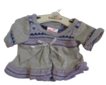 Build A Bear Workshop Gray &amp; Purple Knit Dress On Hanger - £11.66 GBP