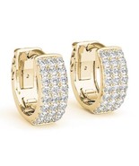 14K Yellow Gold Round Lab Grown Pave Huggie Unisex Earrings 1.00ctw - $9,899.97