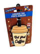 BUT FIRST COFFEE LUGGAGE BAG TAG (BRAND NEW) - $12.75