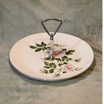 Vintage Crooksville USA Rose Design Porcelain 9 1/4&quot; Serving Plate (1950s) - £10.07 GBP