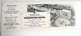 1950 Hawaii Ad Edgewater Hotel Hawaii&#39;s Newest Resort, Wakiki Hotels - £6.38 GBP