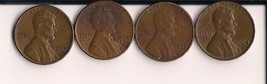 4 US Copper Pennies 1964 1945 1965 Found in an Old Box - $6.34