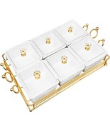 Ceramic Bowls And With Lid Gold Basket Trays, 6 Removable Small Bowls, W... - €37,83 EUR