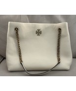 Tory Burch Kira Pebbled Leather Tote Chain Bag New Cream - $277.19