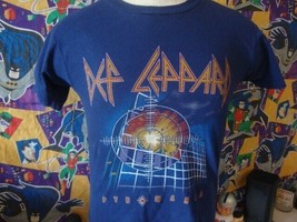 Vtg 80&#39;s DEF LEPPARD Pyromania 1983 heavy metal Concert tour navy blue T-shirt S - £94.54 GBP