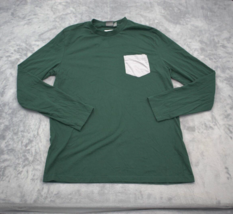 Asos Shirt Mens M Green Long Sleeve Crew Neck Casual Top Gray Right Chest Pocket - £8.56 GBP