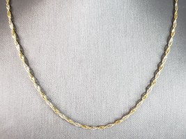 Womens Vintage Estate 14K Yellow &amp; White Gold Twisted Necklace, 4.3g E2957 - £415.46 GBP
