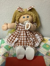 Vintage Cabbage Patch Kid With Pacifier HM#4 Butterscotch Hair Blue Eyes 1985 - £171.86 GBP