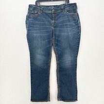 Silver Jeans Womens 22 Suki Straight Midrise Blue Stretch Denim Western Plus - $22.99