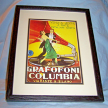 Pro Framed, Double Matted Grafofoni Columbia Via Dante 9 Milano Picture - £22.14 GBP