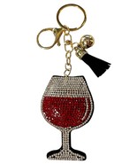 Adorable Rhinestone Wine Glass Keychain with Backpack Charm - Carry Your... - $7.95