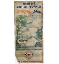 Map 1965 Maine Maritime Provinces Gulf Gas Oil Double Sided 29x18&quot; E46 - £23.56 GBP