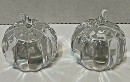 Vintage Shannon Crystal Designs of Ireland Lot of 2 Pumpkins Paperweights 3 Inch - $45.27