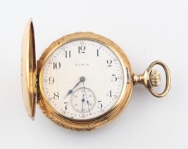 Elgin 14k Multi-color Gold 17-Jewel Antique Pocket Watch Size 16s Full Hunter - £2,920.35 GBP