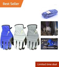 3 Pair Pack of High-Performance Mechanics Gloves - Black, Grey, Blue, Large - $34.60