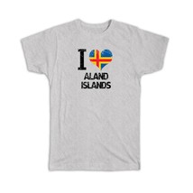 I Love Aland Islands : Gift T-Shirt Heart Flag Country Crest Expat - £18.68 GBP