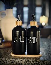 Glass Soap Dispenser Set. Hand Soap and Dish Soap Dispenser 2.7&quot;L x 2.7&quot;... - $21.78