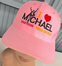 I Love Michael King Of Pop Pink 1958-2009 Memorial Adjustable Baseball Cap Hat - £16.70 GBP