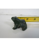 Vintage Cast Iron Frog Miniature Figurine Iron Green Paint 1.5&quot; - $21.62