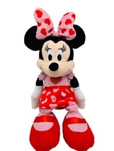 Disney Minnie Mouse Pink  And Red Hearts 18 Inch Plush Stuffed Animal Gi... - £9.00 GBP