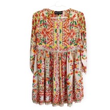 Hemant &amp; Nandita Button Front Beaded Hem Girl’s Dress Size 12 Indian Print - $37.39