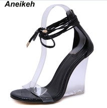Fashion Women Shoes Peep Toe PVC Transparent Heel Wees High Heels Sandals Summes - £40.79 GBP