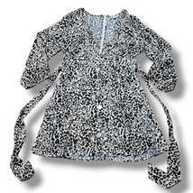 Cotton Candy LA Dress Size Large A-Line Mini Dress 3/4 Long Sleeve Leopard Print - £27.09 GBP