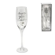 Juliana Personalised Happy 70th Birthday Champagne Glass Flute in Gift B... - £15.15 GBP