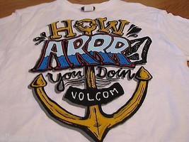 Boy&#39;s youth kids Volcom Stone t shirt HOW ARRR you doin white TEE XL NEW... - $8.23