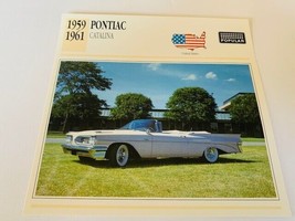 Classic Car Print Automobile picture 6X6 ephemera litho 1959 Pontiac Catalina US - £10.02 GBP