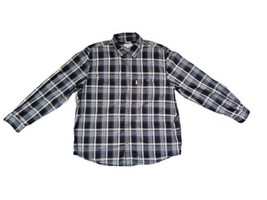 Carhartt Relaxed Fit Fort Plaid Long Sleeve Button Up Shirt Men&#39;s 2XL Blue - £14.92 GBP