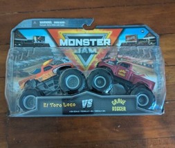 New Monster Jam El Toro Loco Vs Grave Digger Scale 1:64 Trucks - $17.41