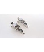 Set of 2 small  white stone gray crystal metal alligator hair claw clip for - £7.95 GBP