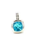 David Yurman Blue Topaz Pendant 14 mm Sterling Silver Estate DY677 - $386.10