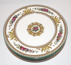 Set Of 6 Wedgwood Bone China W595 Columbia Griffin Floral Green 6&quot; Bread Plates - £52.22 GBP