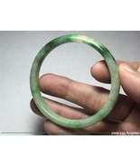 Translucent Floral Green/Yellow/White Jadeite Jade Bangle Bracelet 121 C... - $1,666.76 CAD