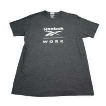 Reebok Shirt Mens Large Black Gray Workout Active Work Short Sleeve Tee - £14.81 GBP