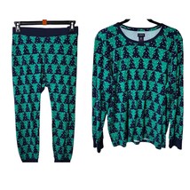J. Crew Factory Women’s XXL Blue Green North Pole trees Pajama Set - $27.76