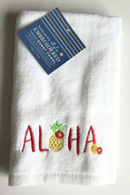 Aloha Pineapple Hand Towels Embroidered Guest Bath Beach Summer House Se... - £28.85 GBP