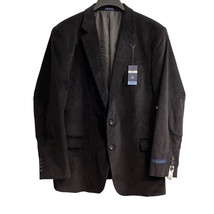 Stafford Blazer Mens 52R Black Corduroy Sports Coat Elbow Patch Academia... - $55.78