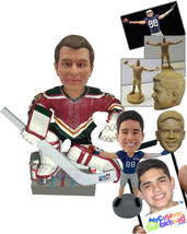 Personalized Bobblehead Sexy Ice Hockey Goalie Leaving No Gap Through To His Goa - £67.78 GBP