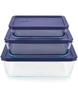 Simply Store 3-Pack (3, 6 &amp; 11 Cup) Large Rectangular Glass Food Storage... - €94,69 EUR